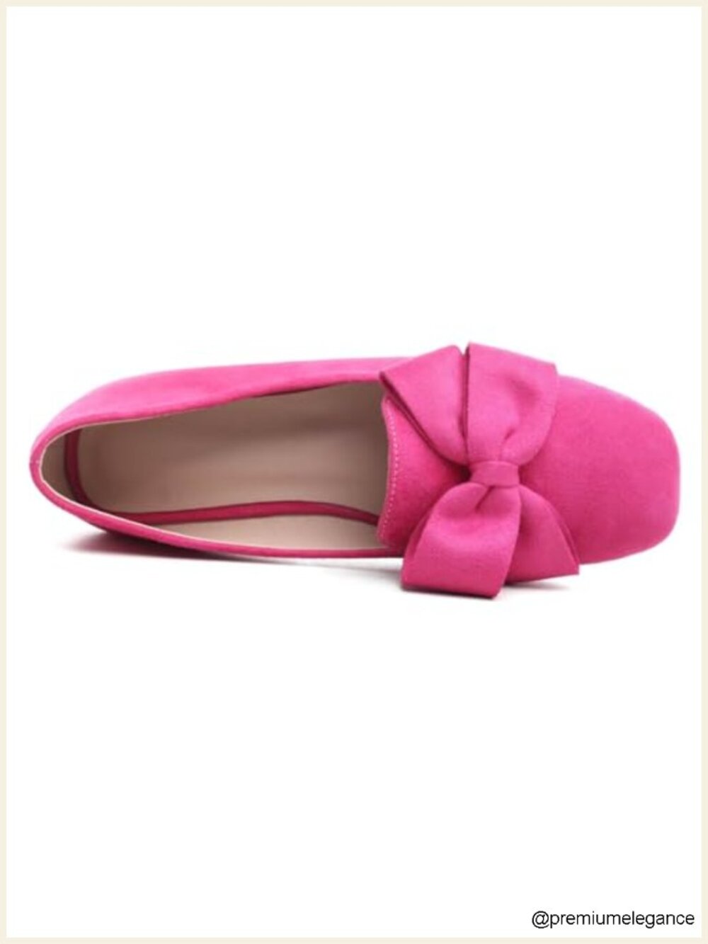 Faux Suede Square Toe Ballet Flats with Bow Latex Insole - Picture 5 of 6